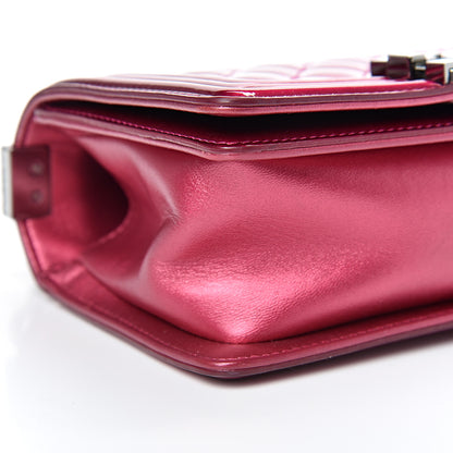 Chanel Metallic Patent Calfskin Quilted Small Boy Flap Pink 8 of 12
