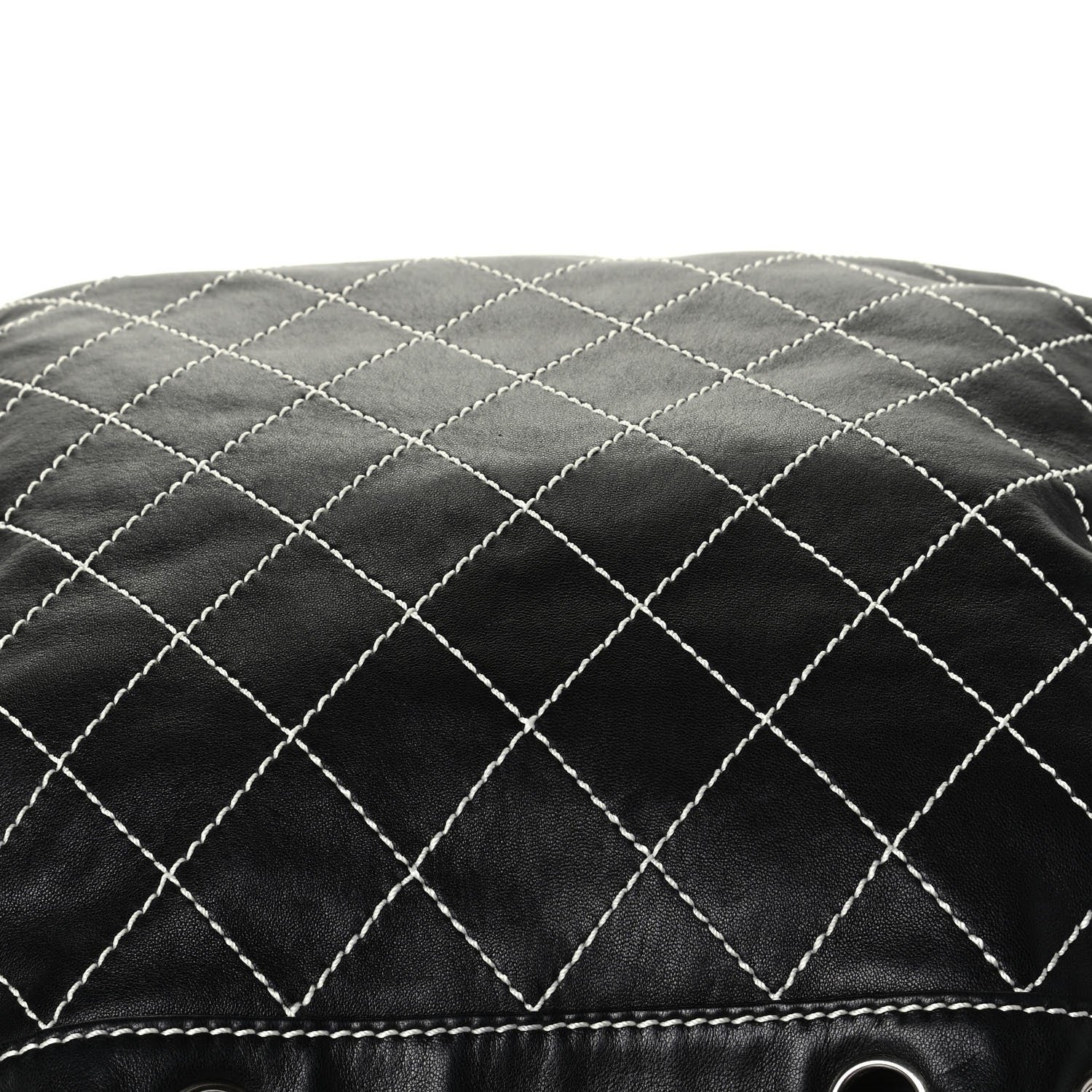 Chanel Lambskin Contrast Stitch Shoulder Bag Black 6 of 7