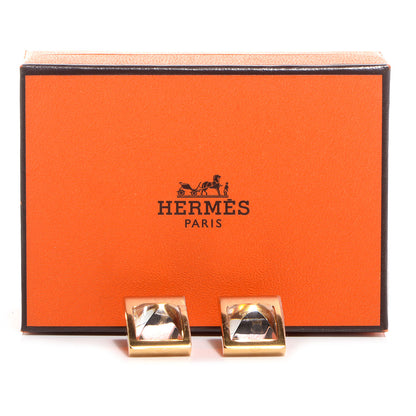 Hermes Gold Plated Saint Louis Crystal Circe Earrings 6 of 6