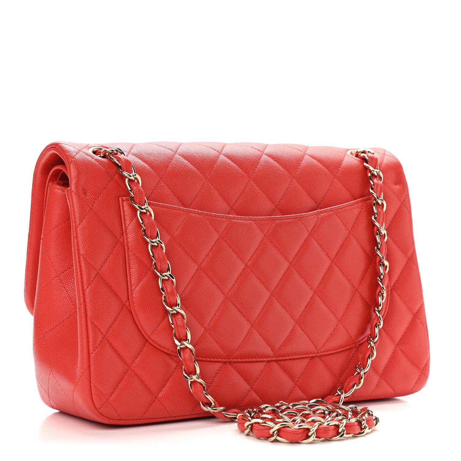 Chanel Caviar Quilted Jumbo Double Flap Red 3 of 12