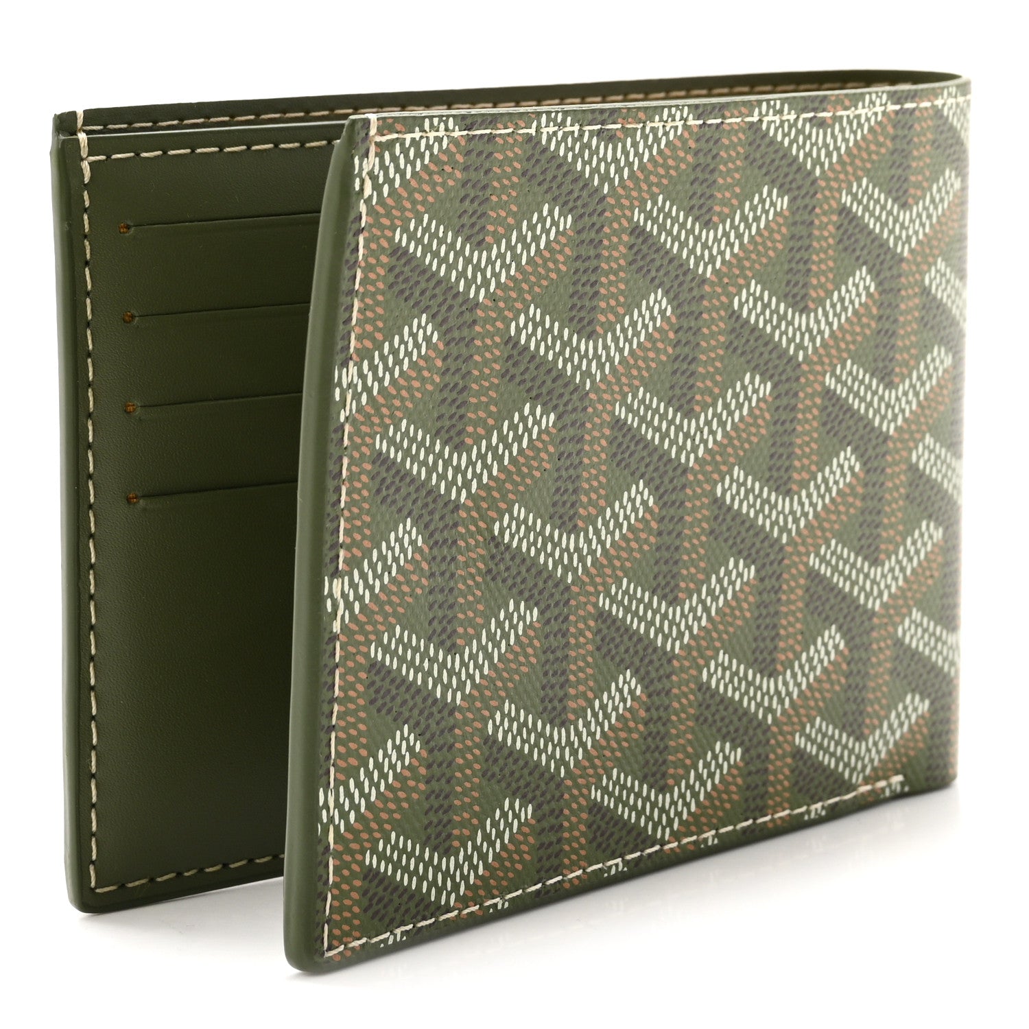 Goyard Goyardine Bi-Fold Victoire PM Wallet Khaki 3 of 7