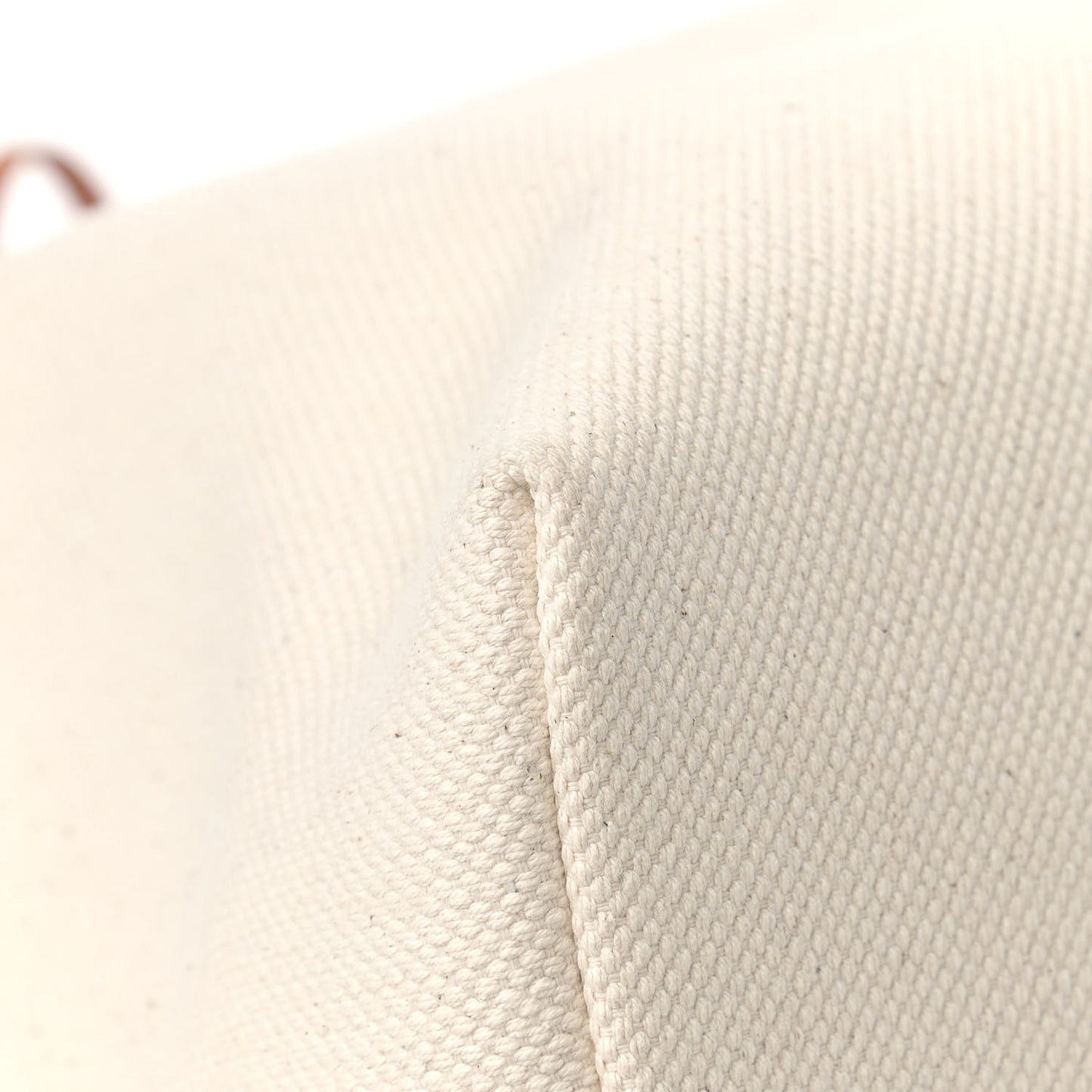 Canvas Calfskin Horizontal Cabas Natural Tan