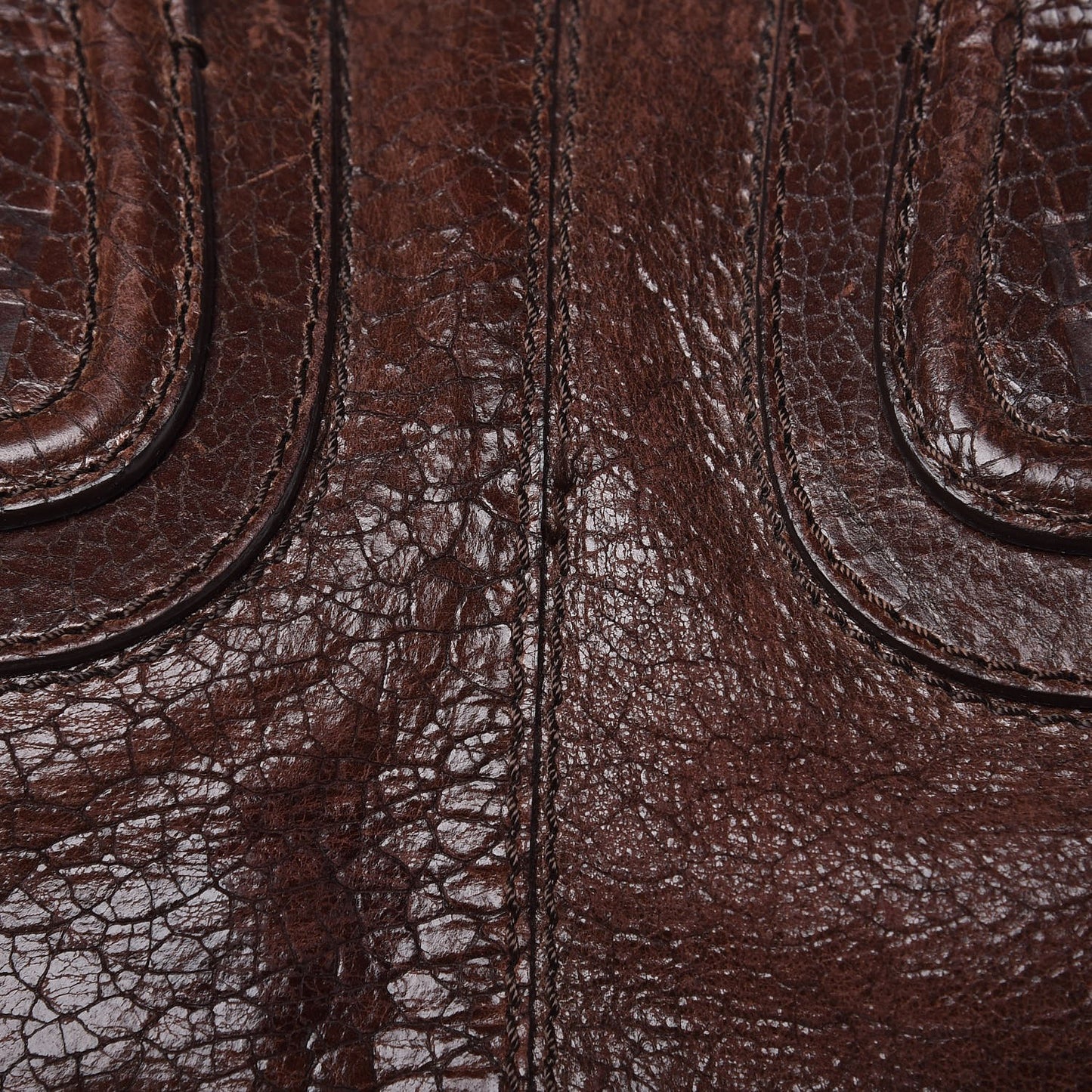 Crackled Calfskin Medium Nightingale Brown