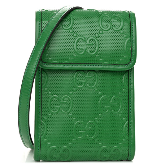 Calfskin GG Tennis Embossed Mini Crossbody Bag New Shamarock