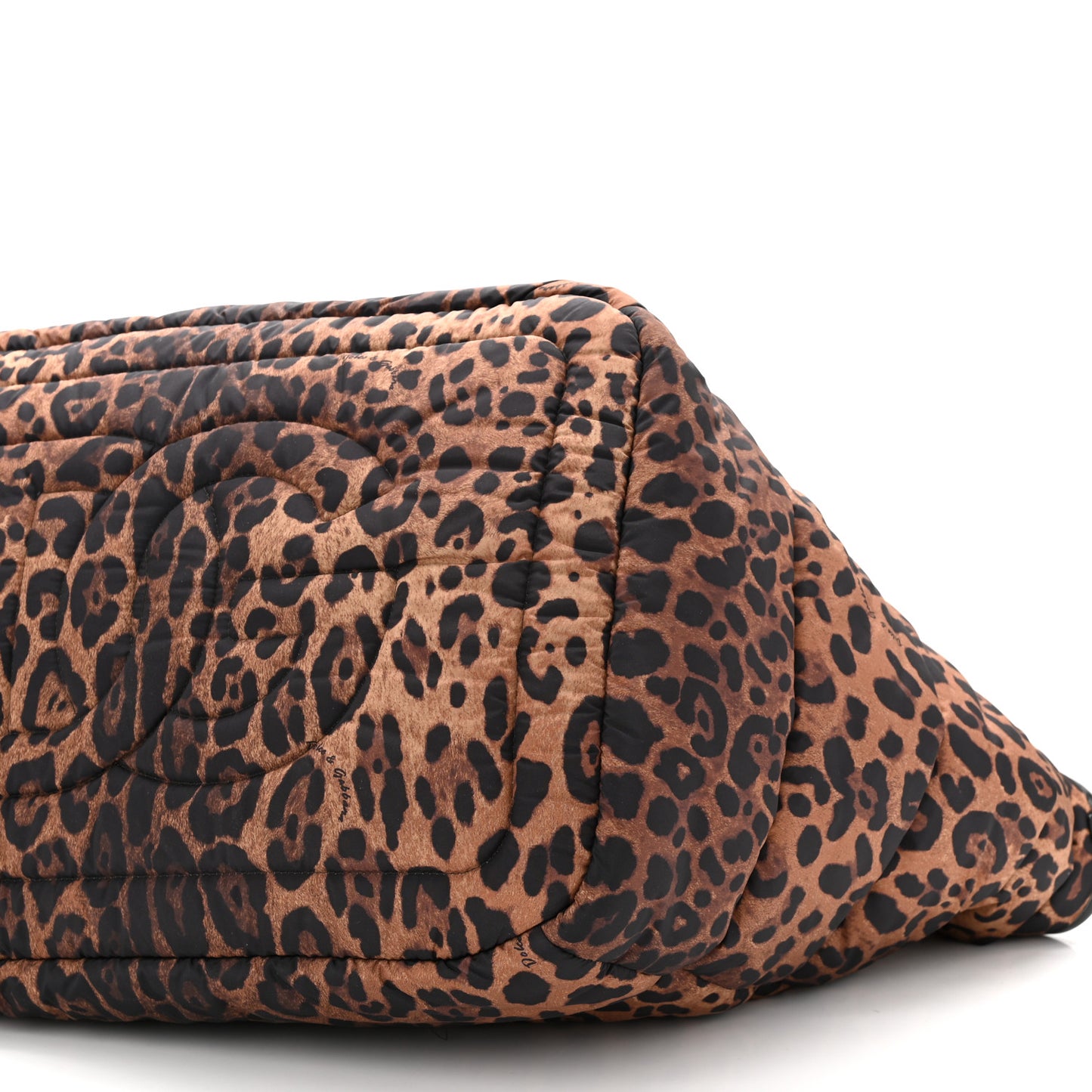Nylon Leopard Print Sicily Shopper Tote Brown