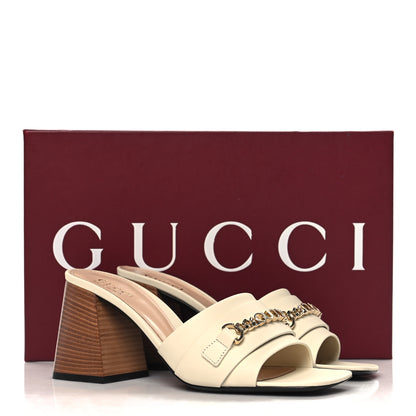 Gucci Calfskin Signoria Sandals 37 New Ivorie 10 of 10