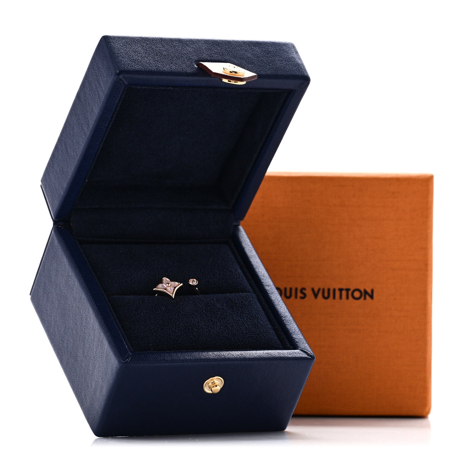 Louis Vuitton 18K Pink Gold Diamond Mother of Pearl Mini Color Blossom Star Ring 51 5.75 6 of 6