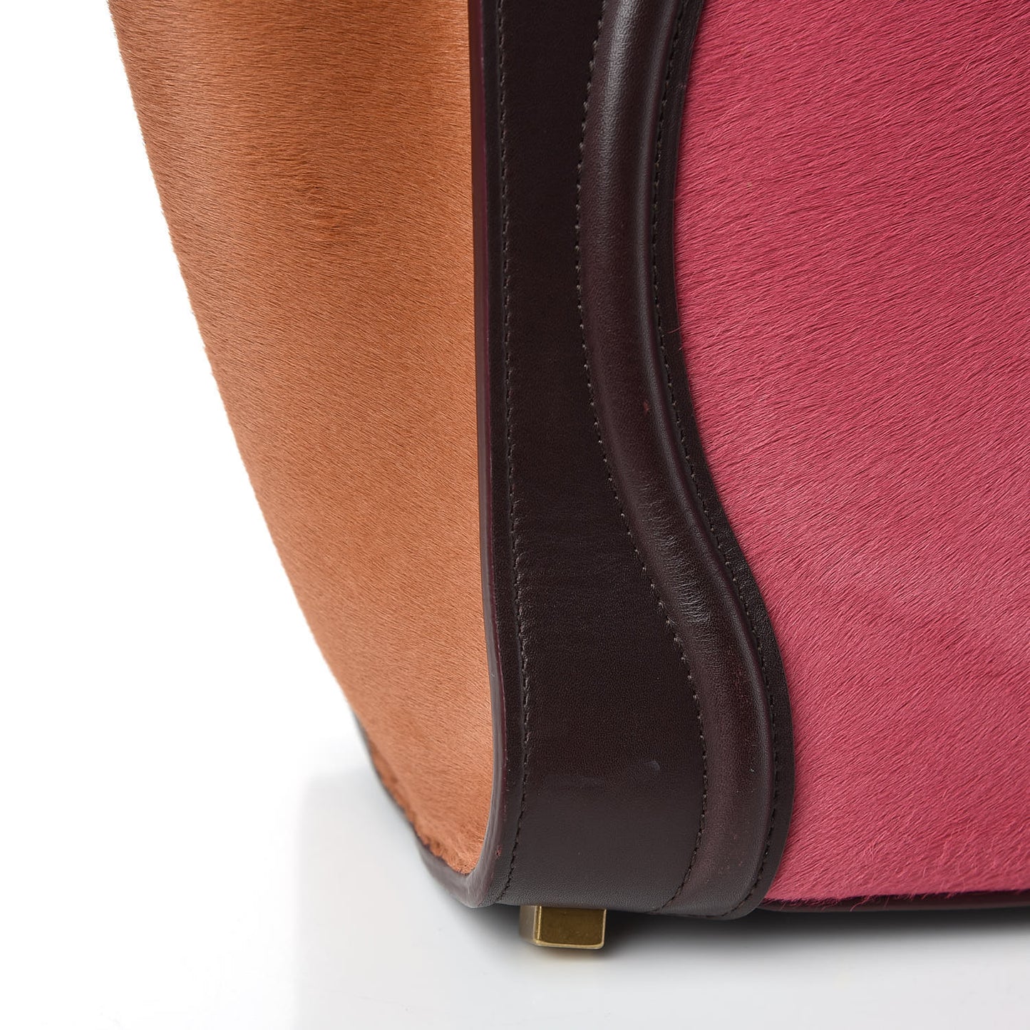 Pony Hair Smooth Calfskin Micro Tri-Color Luggage Pink