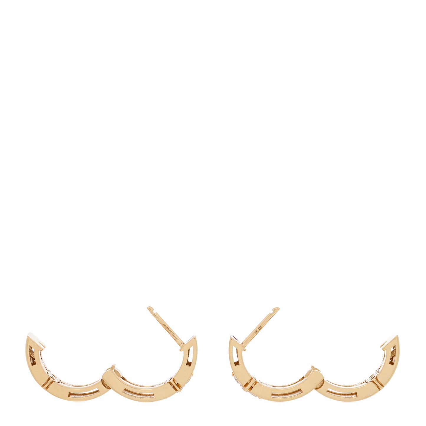 18K Yellow Gold Diamond Small Love in Verona Hoop Earrings