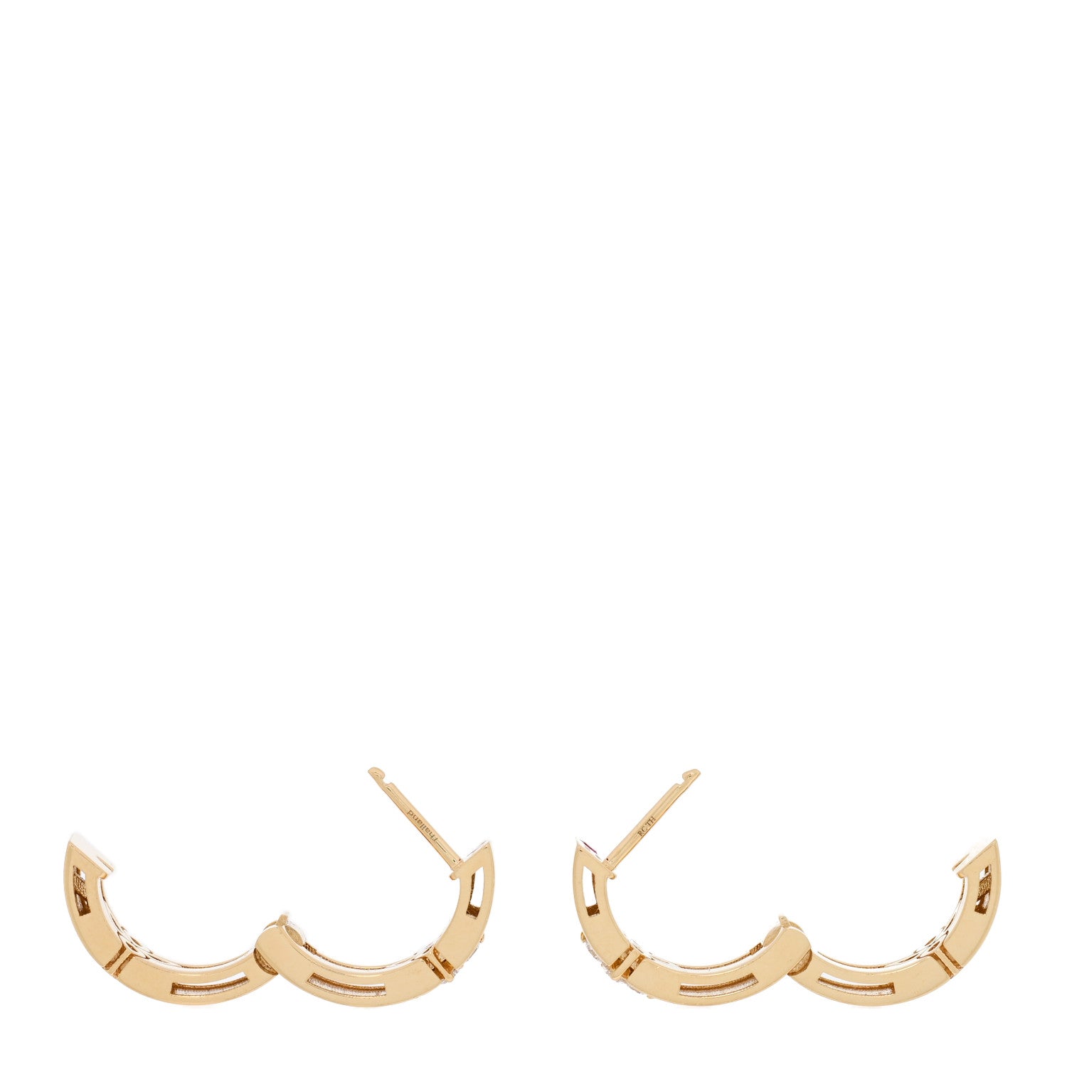 Roberto Coin 18K Yellow Gold Diamond Small Love in Verona Hoop Earrings 3 of 5