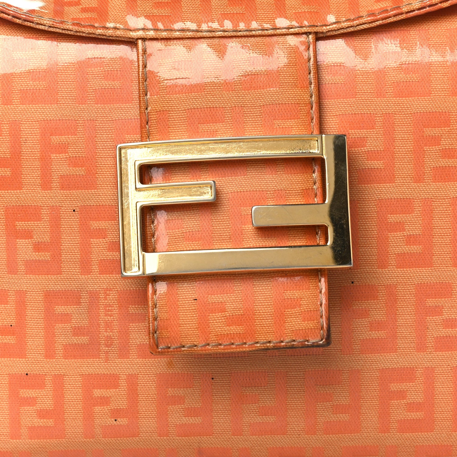Fendi Vinyl Zucchino Shoulder Bag Orange 11 of 27