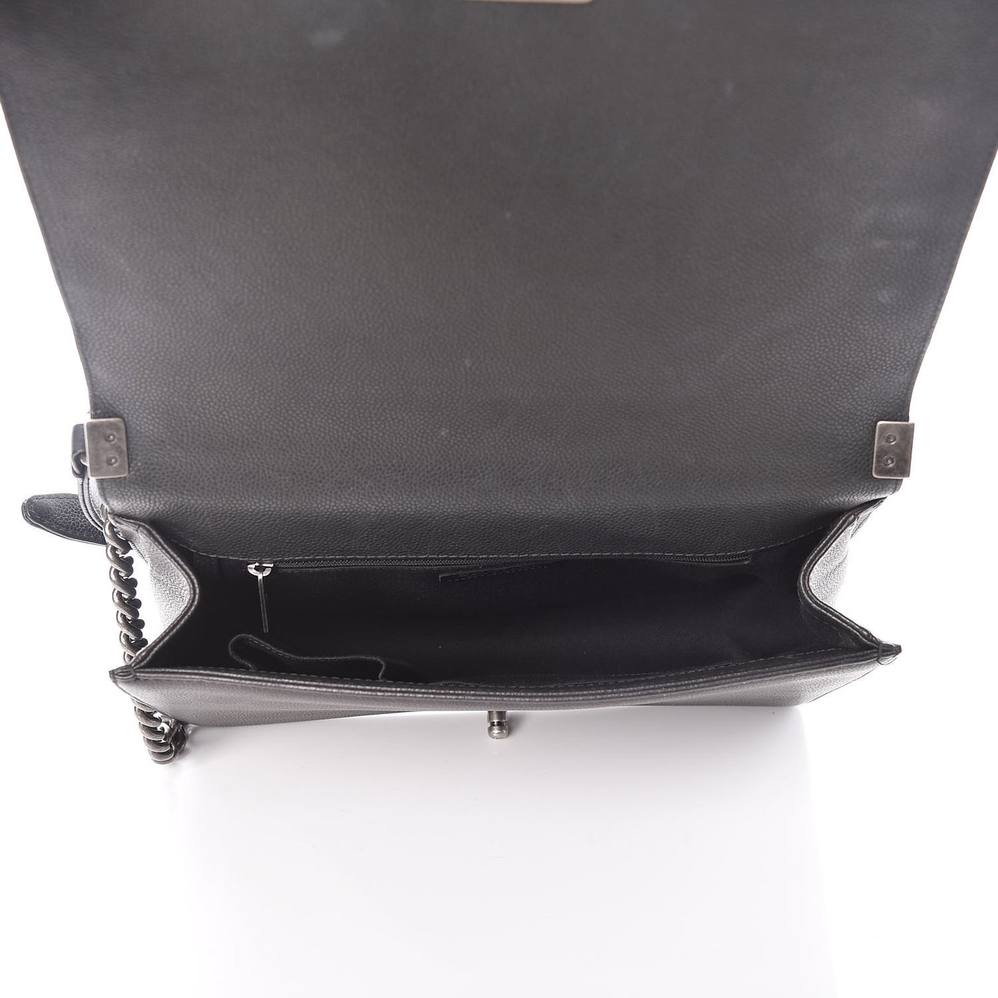 Caviar Stitched Large Boy Flap Black