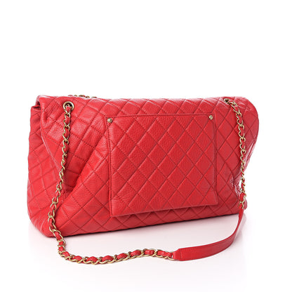 Chanel Calfskin Quilted Small XXL Travel Flap Bag Red 3 of 11