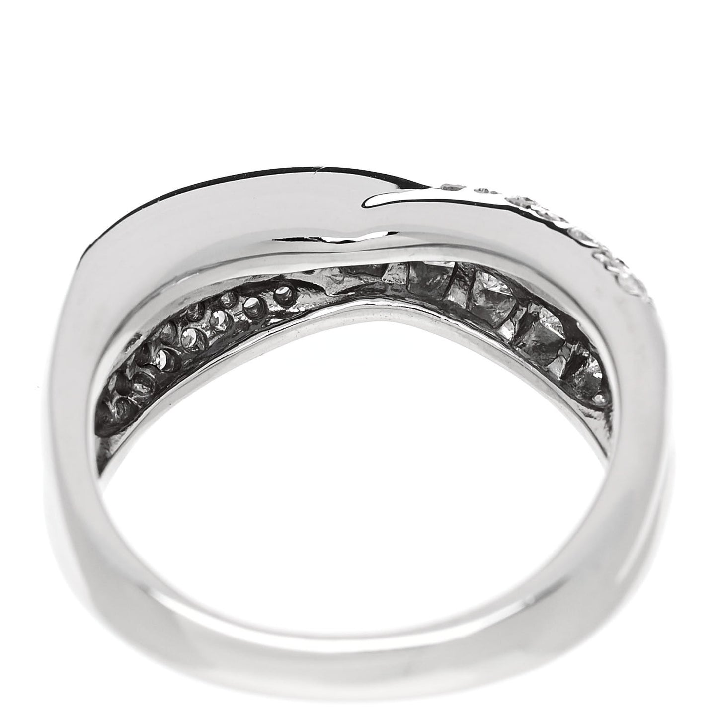 Platinum Diamond 1.20ctw Crossover Band Ring  52 6