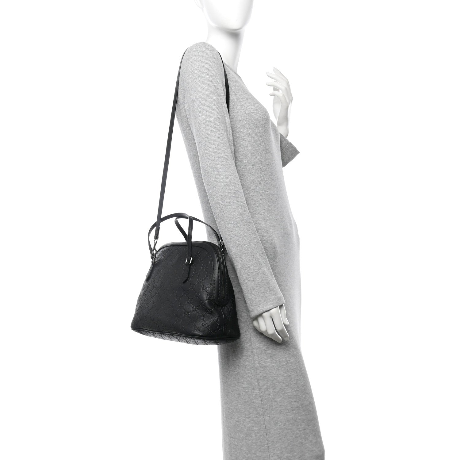 Gucci Guccissima Medium Dome Bag Black 2 of 10