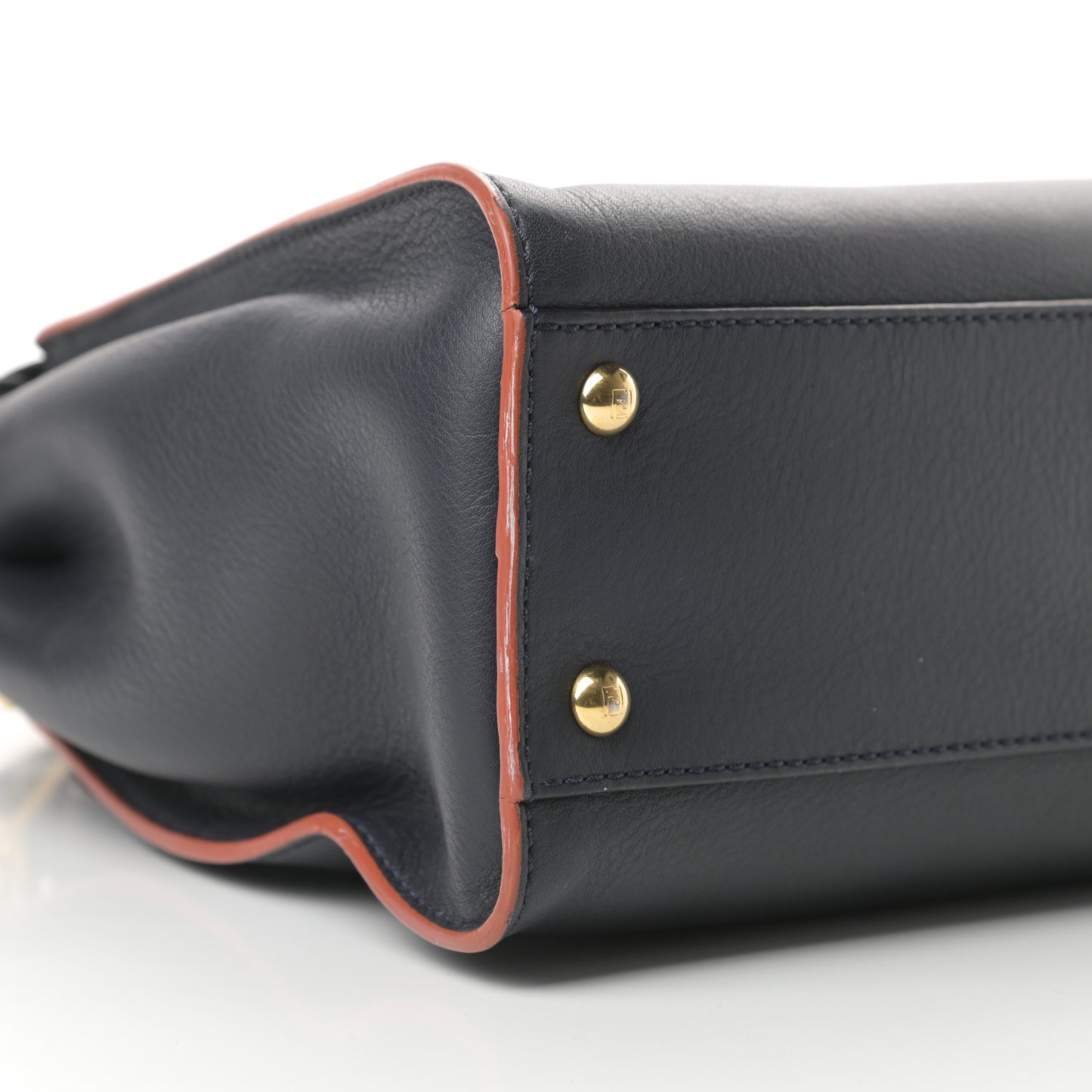 Vitello Seta Burro Medium Peekaboo Iconic Satchel Blue Notte Plaster