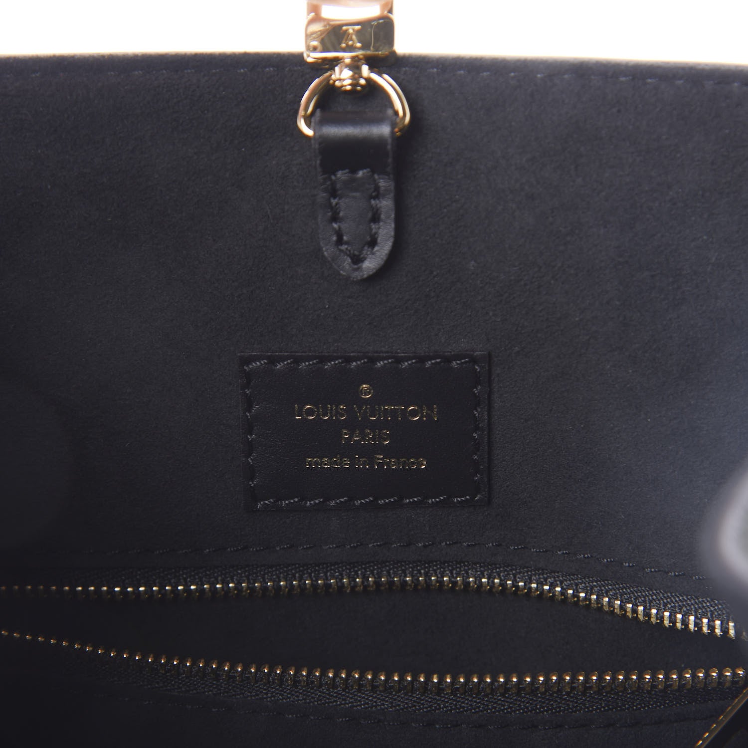 Louis Vuitton Calfskin Monogram Fold Tote PM Cream Khaki Black 6 of 9