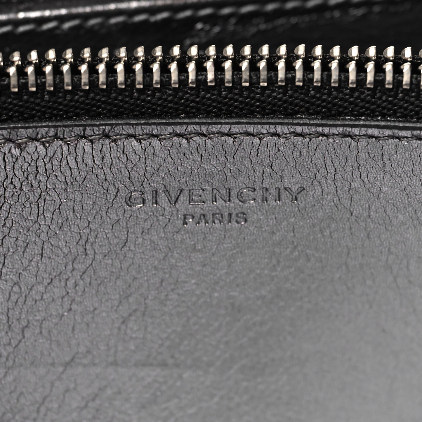 Lambskin Logo Zip Around Wallet Black