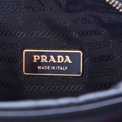 Prada Nappa Zippers Bow Clutch Black Pink 6 of 11