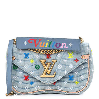 Louis Vuitton Embroidered Monogram Denim New Wave Chain MM 1 of 9