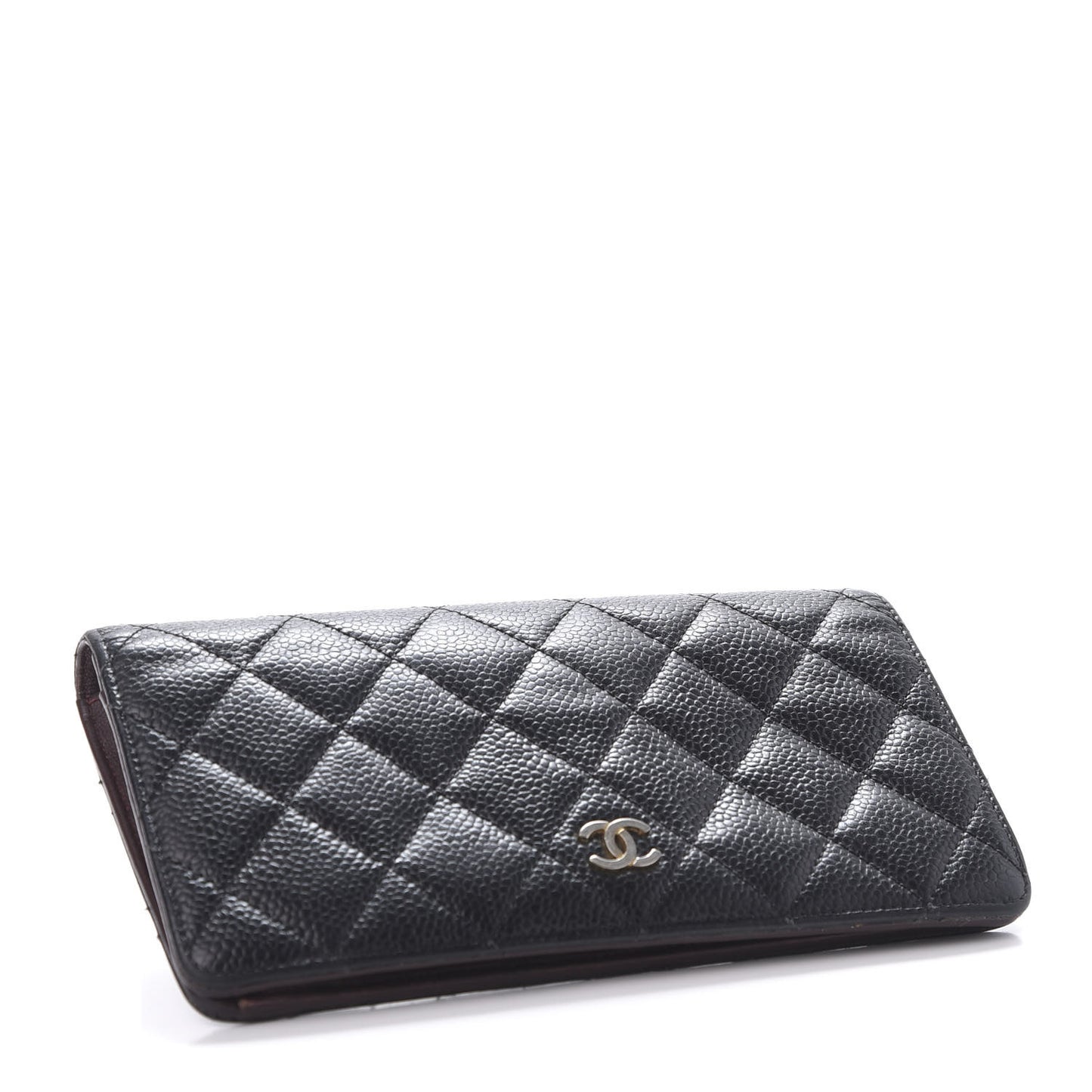 Caviar Quilted Yen Wallet Black