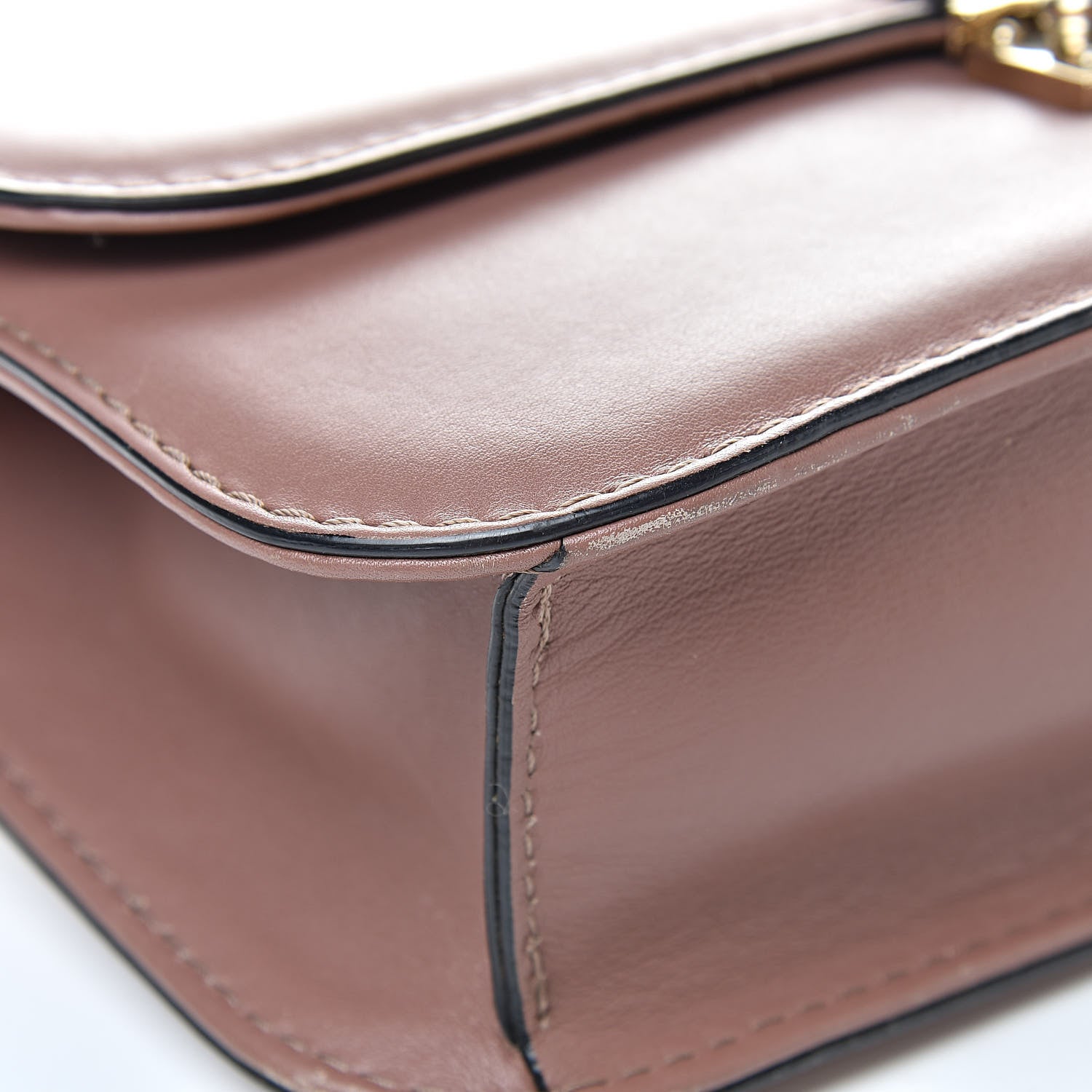 Valentino Garavani Vitello Medium Glam Lock Rockstud Flap Brownish 9 of 13