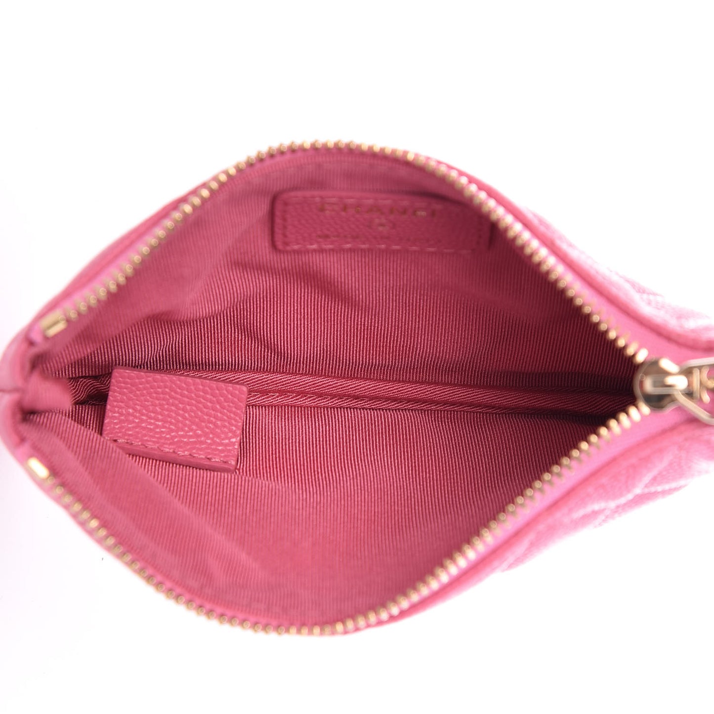 Caviar Quilted Small Cosmetic Case Pink