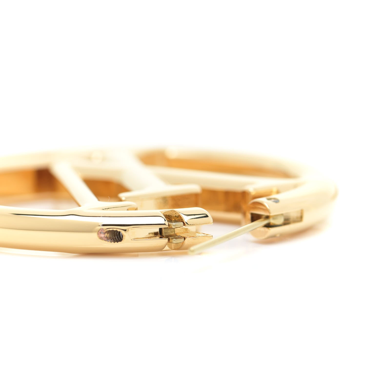 Louis Vuitton Metal Louise Hoop Earrings Gold 6 of 7