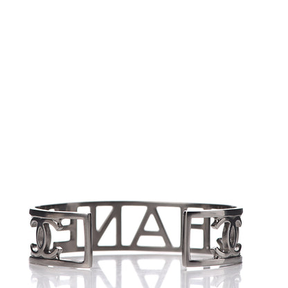 Chanel Metal Logo Cuff Silver 3 of 5