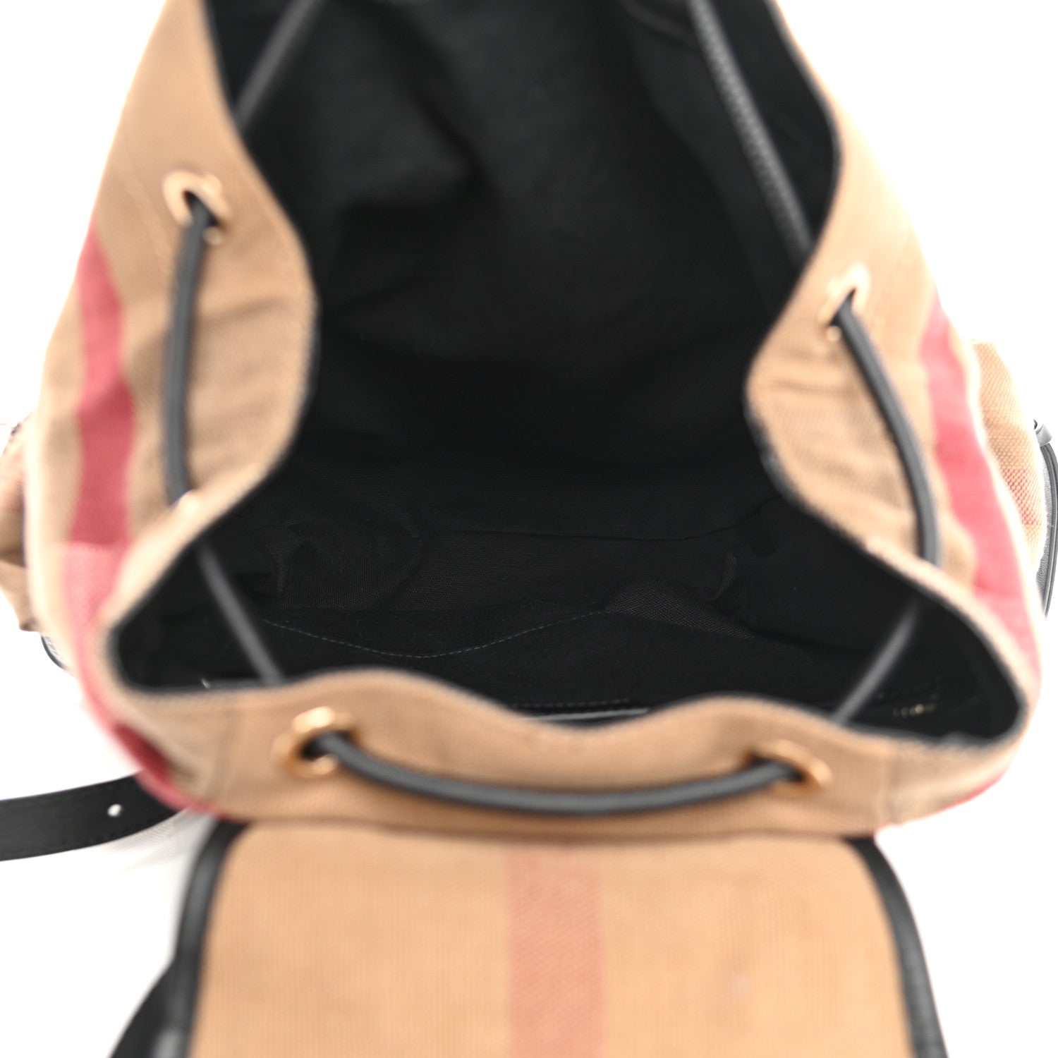 Burberry Canvas Mega Check Medium Rucksack Backpack Black 5 of 11