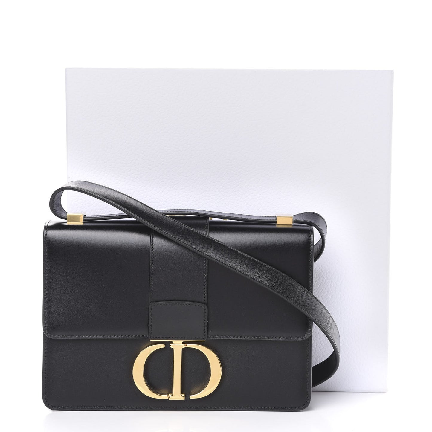 Smooth Calfskin 30 Montaigne Flap Bag Black