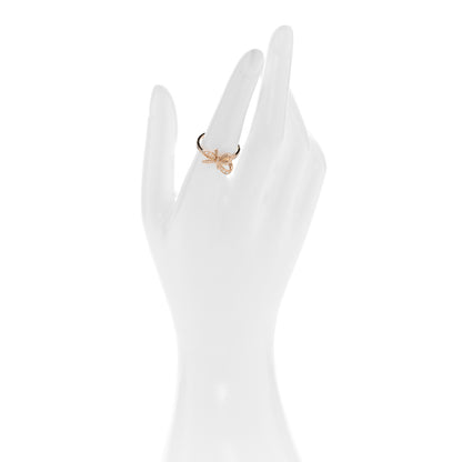 Tiffany 18K Rose Gold Diamond Double Bow Ring 53 6.5 2 of 4