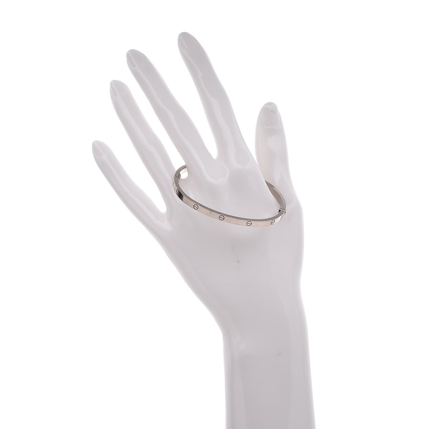 18K White Gold Small LOVE Bracelet 17