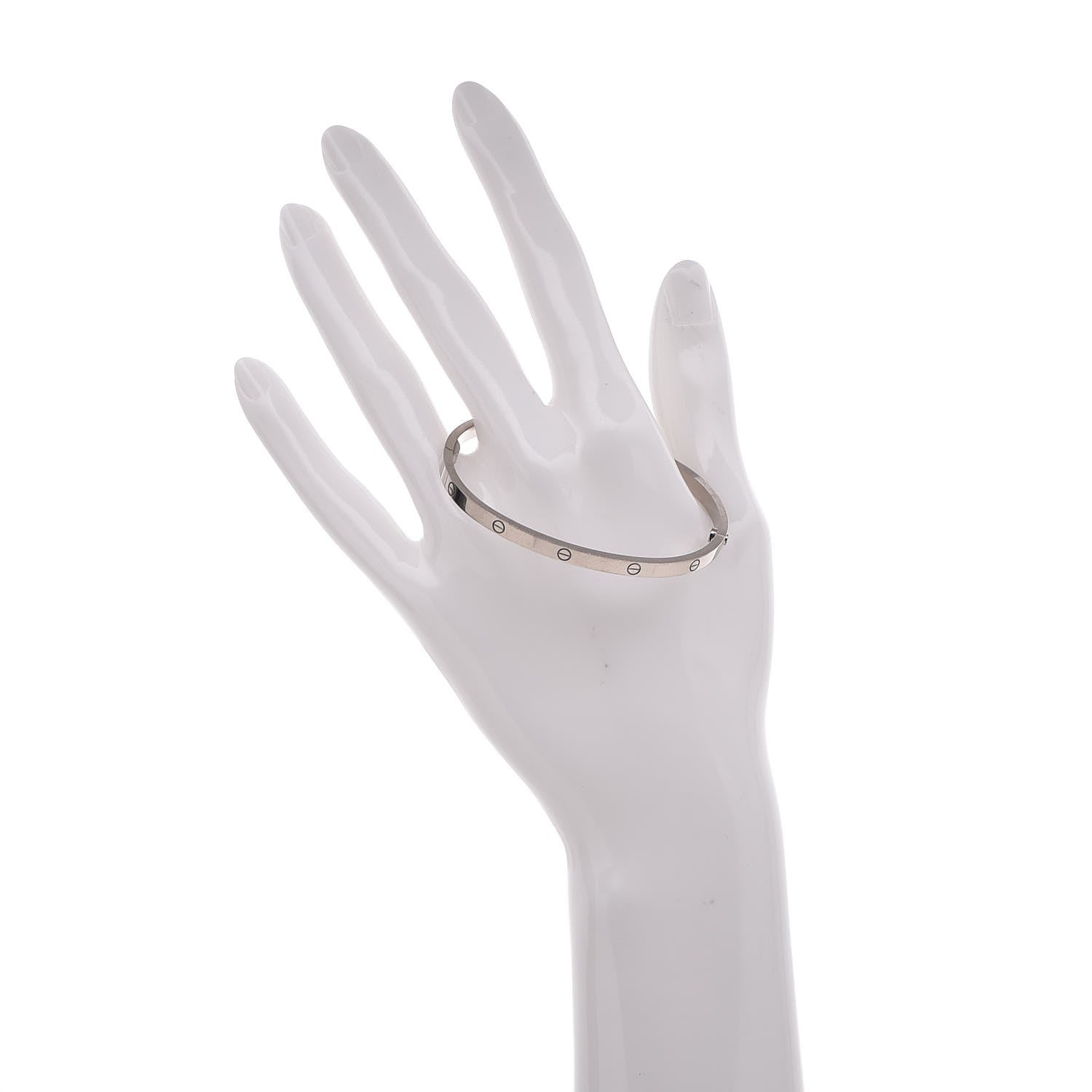 Cartier 18K White Gold Small LOVE Bracelet 17 2 of 5