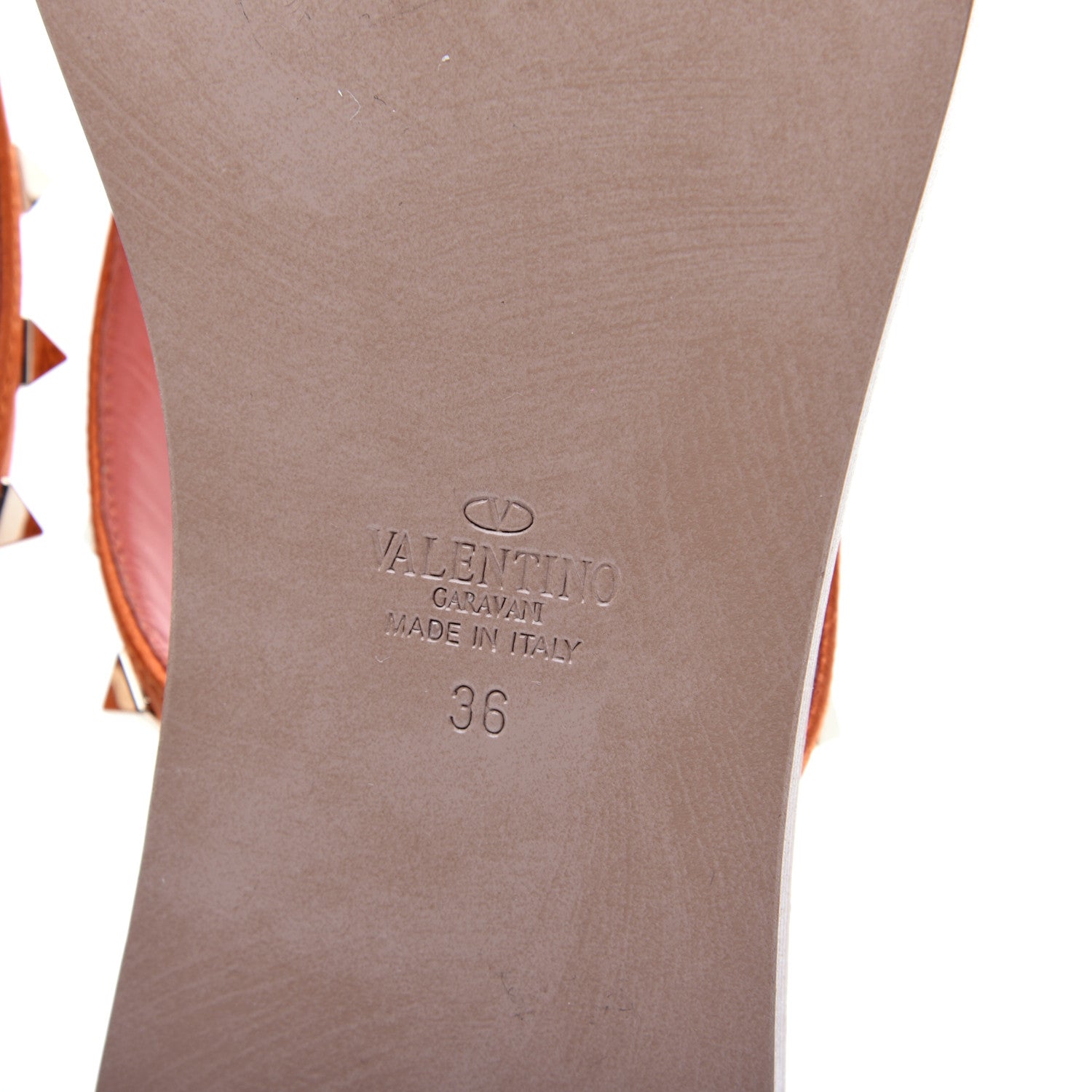 Valentino Garavani Satin Calfskin Rockstud Thong Sandals 36 Orange 10 of 11