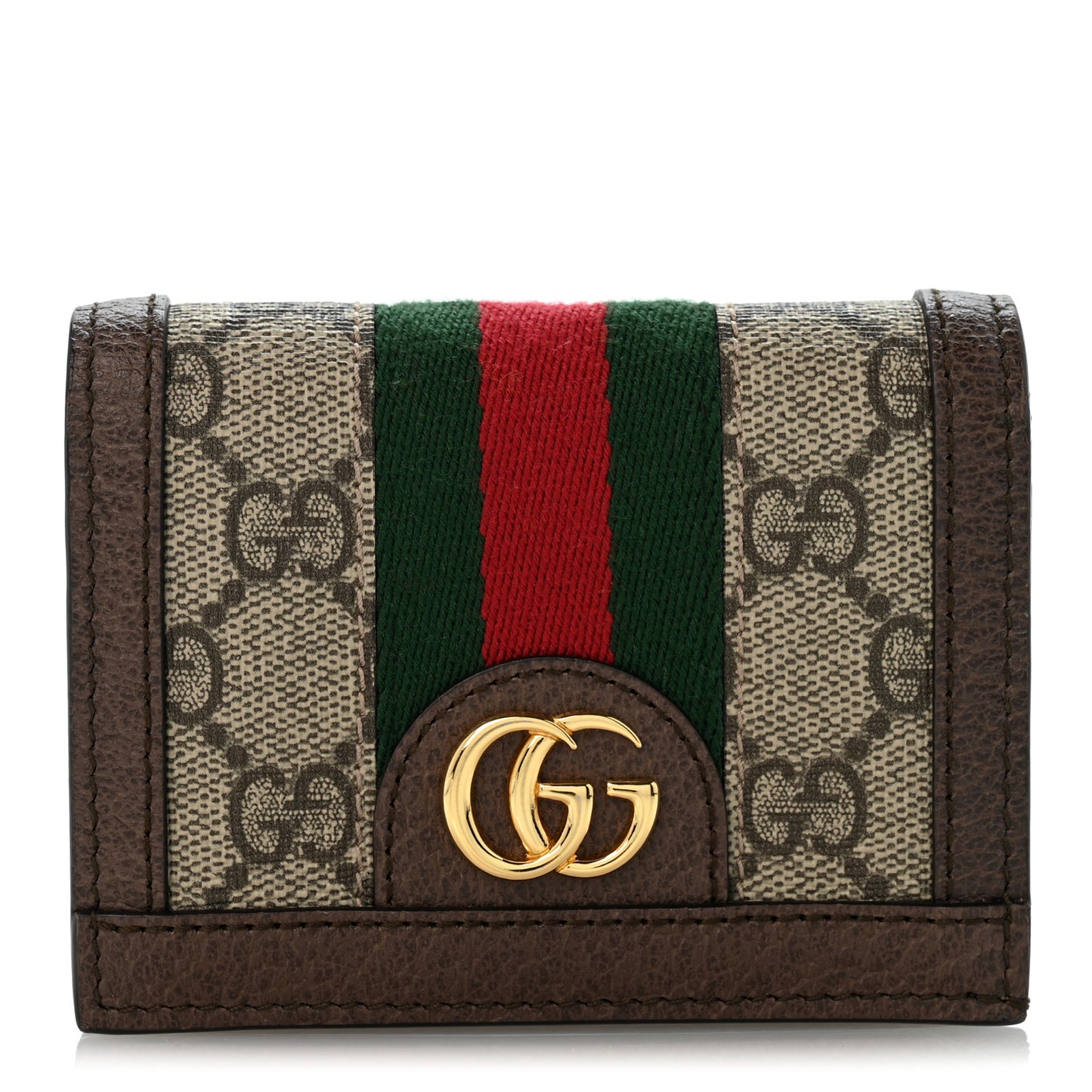 GG Supreme Monogram Web Ophidia Card Case Beige New Acero