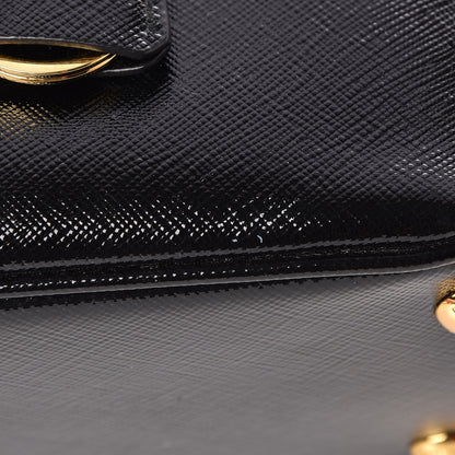 Prada Saffiano Vernice Small Promenade Tote Black 7 of 9