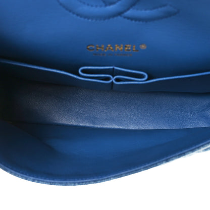 Chanel Denim Quilted Medium Double Flap Blue 5 of 9