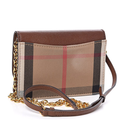 Burberry Derby Calfskin House Check Wallet On Chain Brown 3 of 9