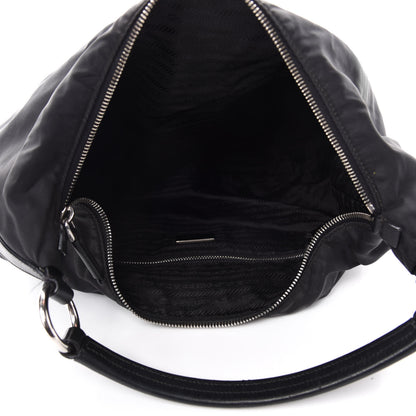 Prada Tessuto Nylon Saffiano Hobo Black 5 of 13