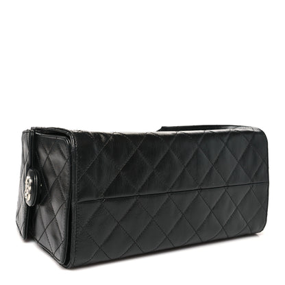Chanel Shiny Crumpled Calfskin Quilted Small Chanel 25 Handbag Black 4 of 11