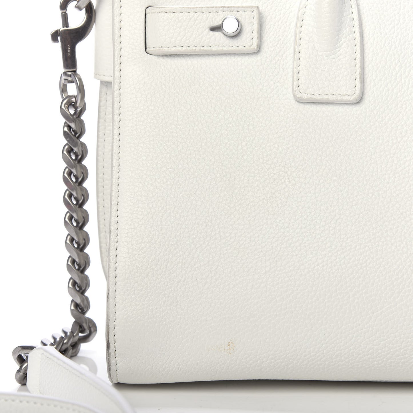 Grained Calfskin Baby Supple Sac De Jour White