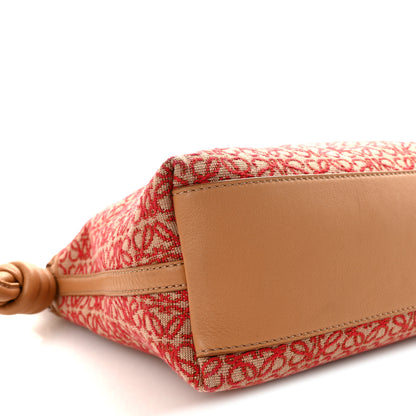 Loewe Jacquard Anagram Calfskin Mini Flamenco Knot Clutch Red Warm Desert 8 of 9