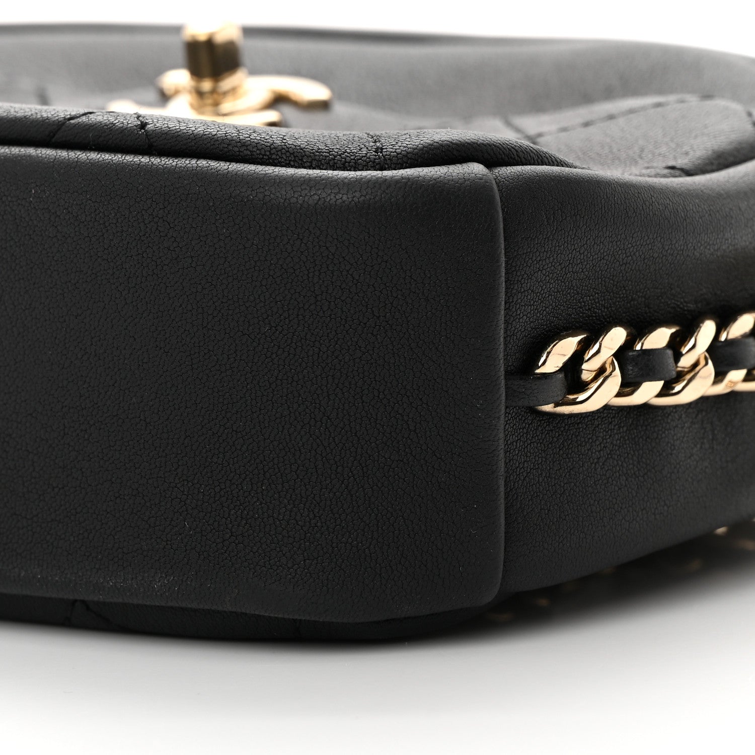 Chanel Goatskin Quilted Small Casual Trip Camera Case Black 10 of 10