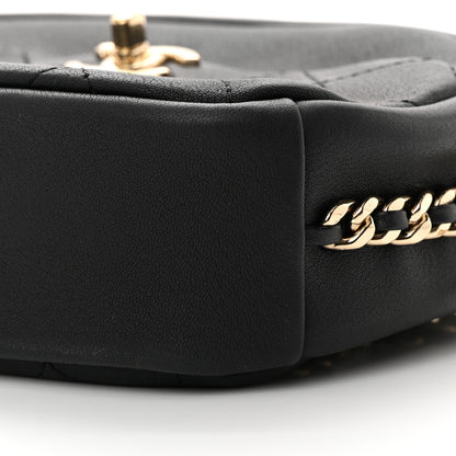 Chanel Goatskin Quilted Small Casual Trip Camera Case Black 10 of 10