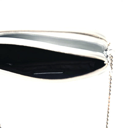 Saint Laurent Metallic Lambskin Quilted Mini Becky Double Zip Bag Argento 9 of 12