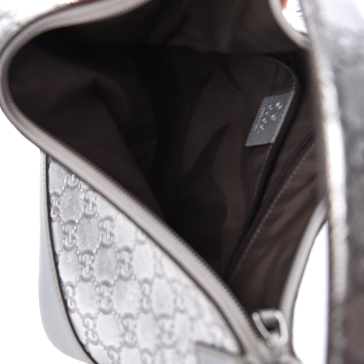Metallic Guccissima Small Hobo Silver