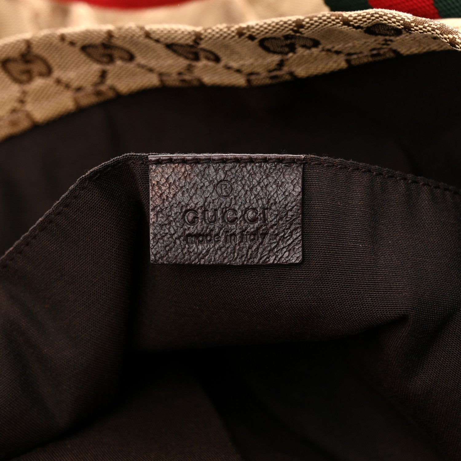 Gucci GG Monogram Medium Web Handle Vertical Tote Dark Brown 6 of 12