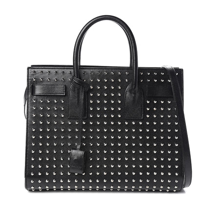 Saint Laurent Grain De Poudre Studded Small Sac De Jour Black 1 of 15