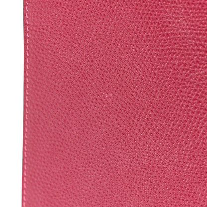 Valentino Garavani Grainy Calfskin Large Vlogo Clutch Raspberry 11 of 11
